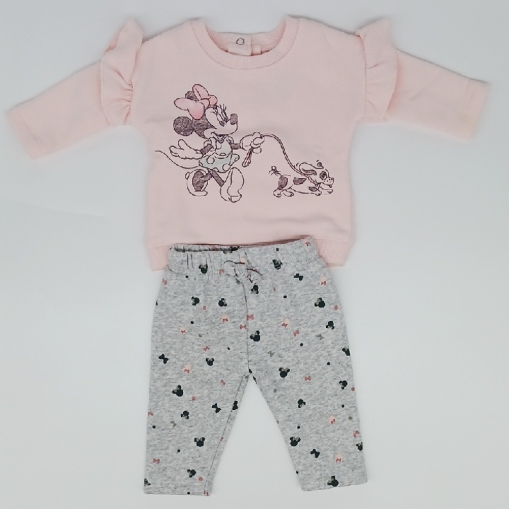 Disney Baby Minnie Mouse Sweats (Long Sleeve Shirt And Pants) With Dog (NB)